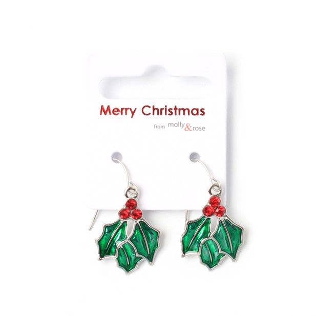 Clip Strip Of 12 Assorted Christmas Earrings