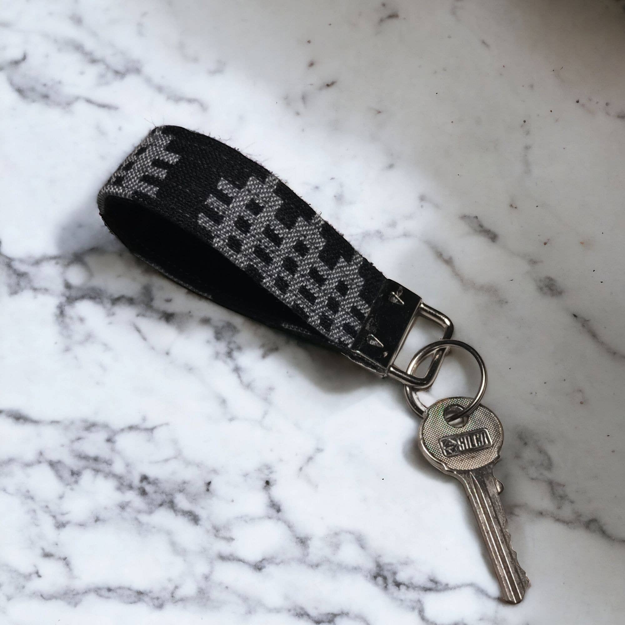 Welsh Tapestry blanket Key Fob - Black