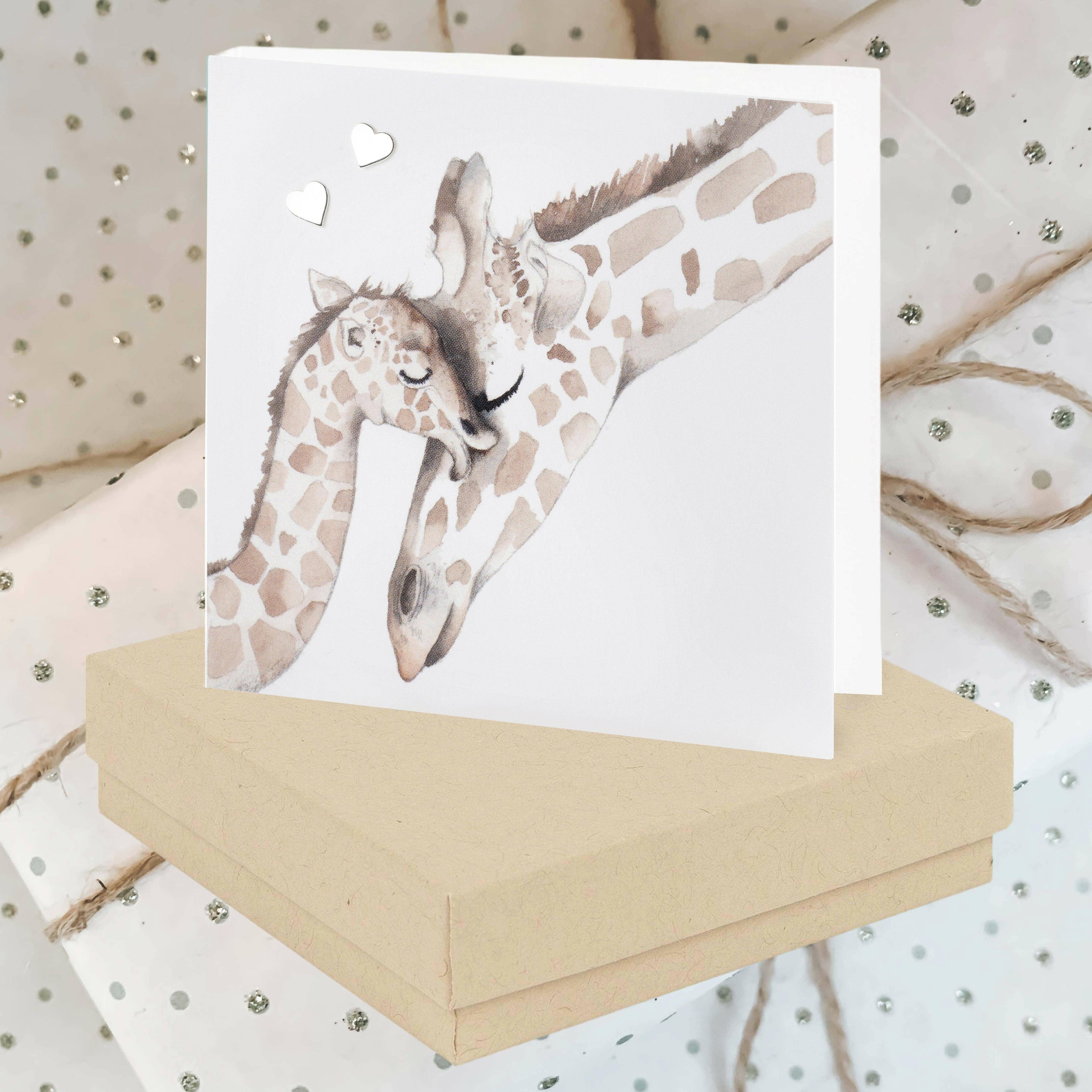 Sterling Silver Earrings – Handcrafted Giraffe Studs in Elegant Gift Box: White