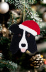 Punch Needle Border Collie Ornament