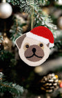 Punch Needle Bulldog / Pug Ornament