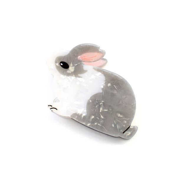 Pearlescent rabbit shaped hair clamp 7cm