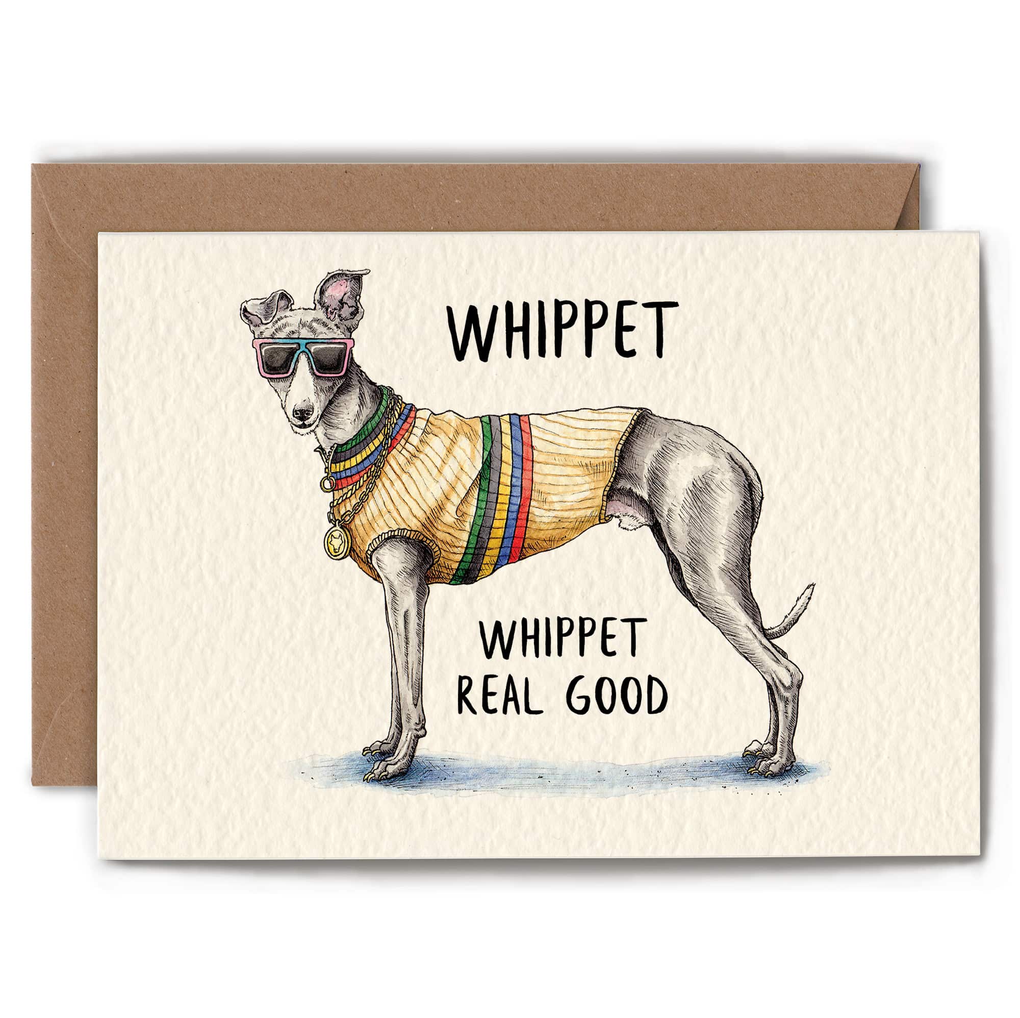 Whippet Card - Birthday Card - Everyday Card: 5" x 7"