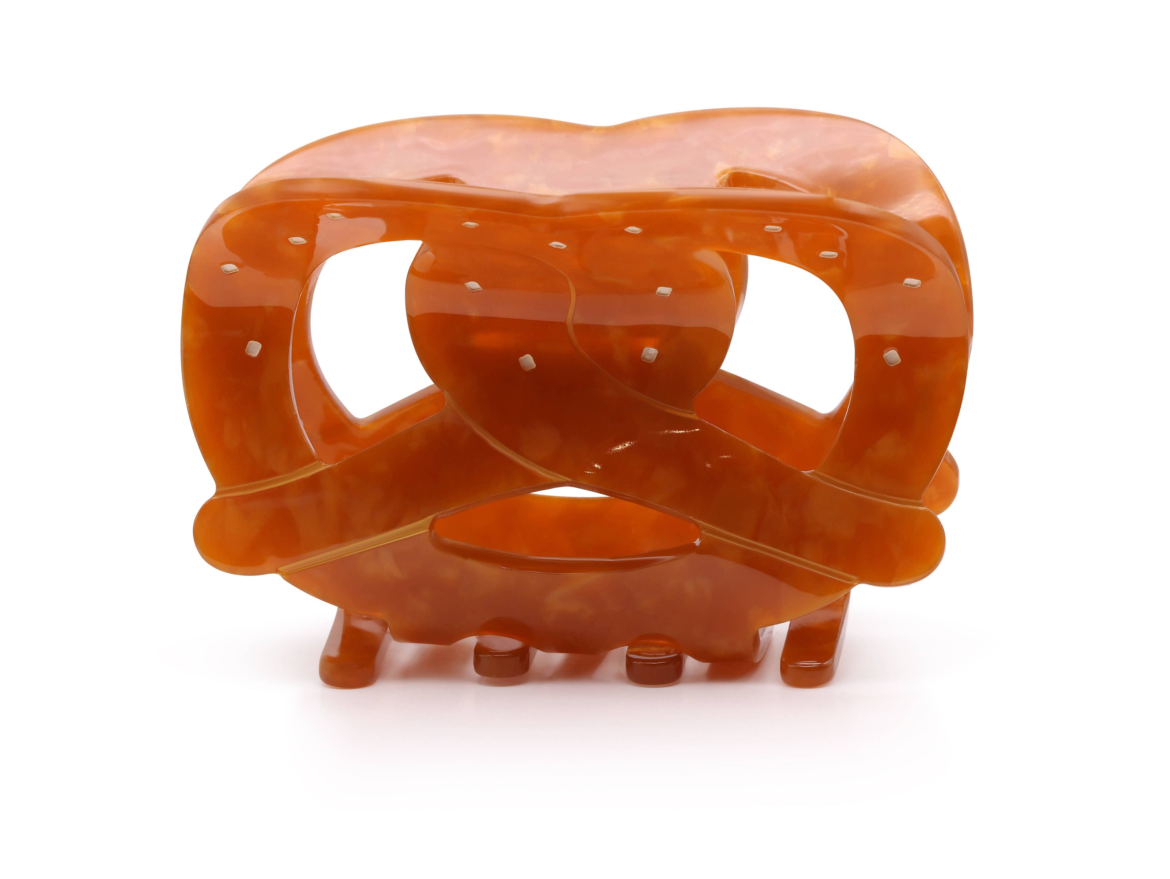 PRETZEL NOVELTY HAIR CLIP: BROWN