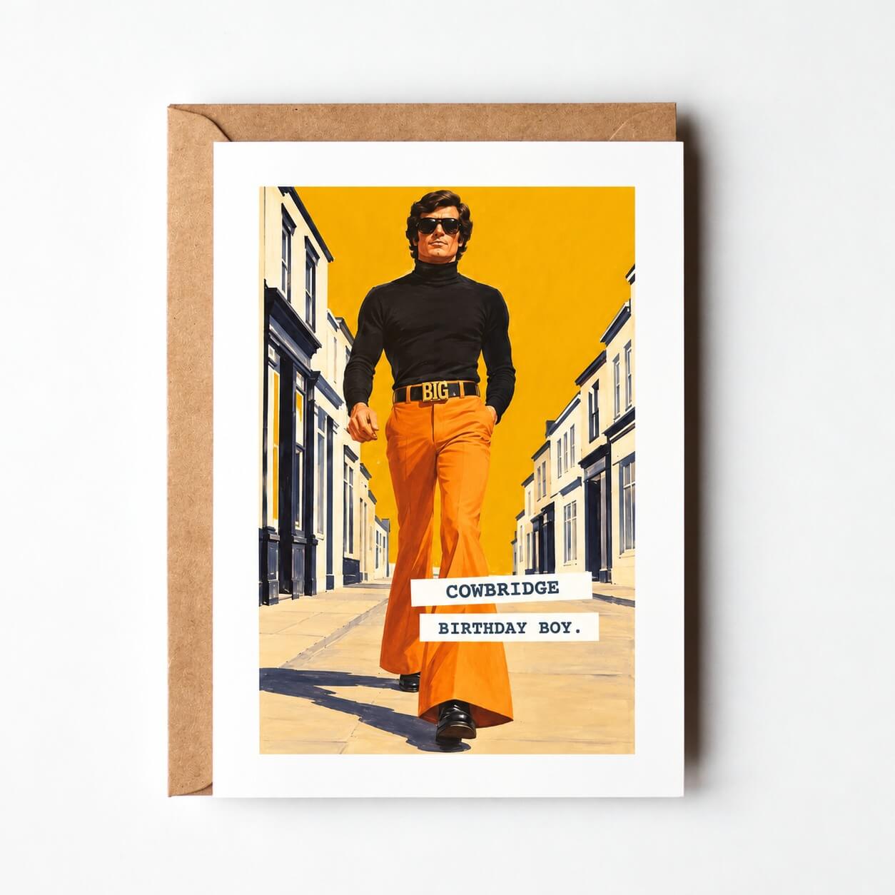 Rollneck Ron Cowbridge Birthday Boy Greeting Card - Amber & Black