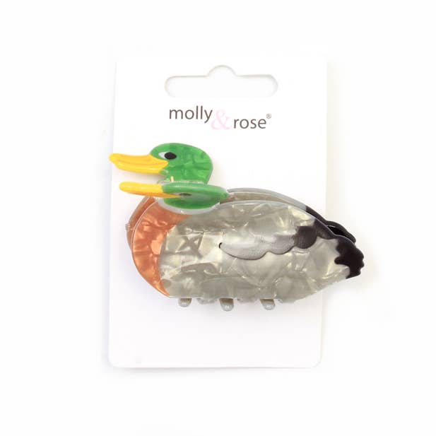Pearlescent duck shaped clamp 6cm