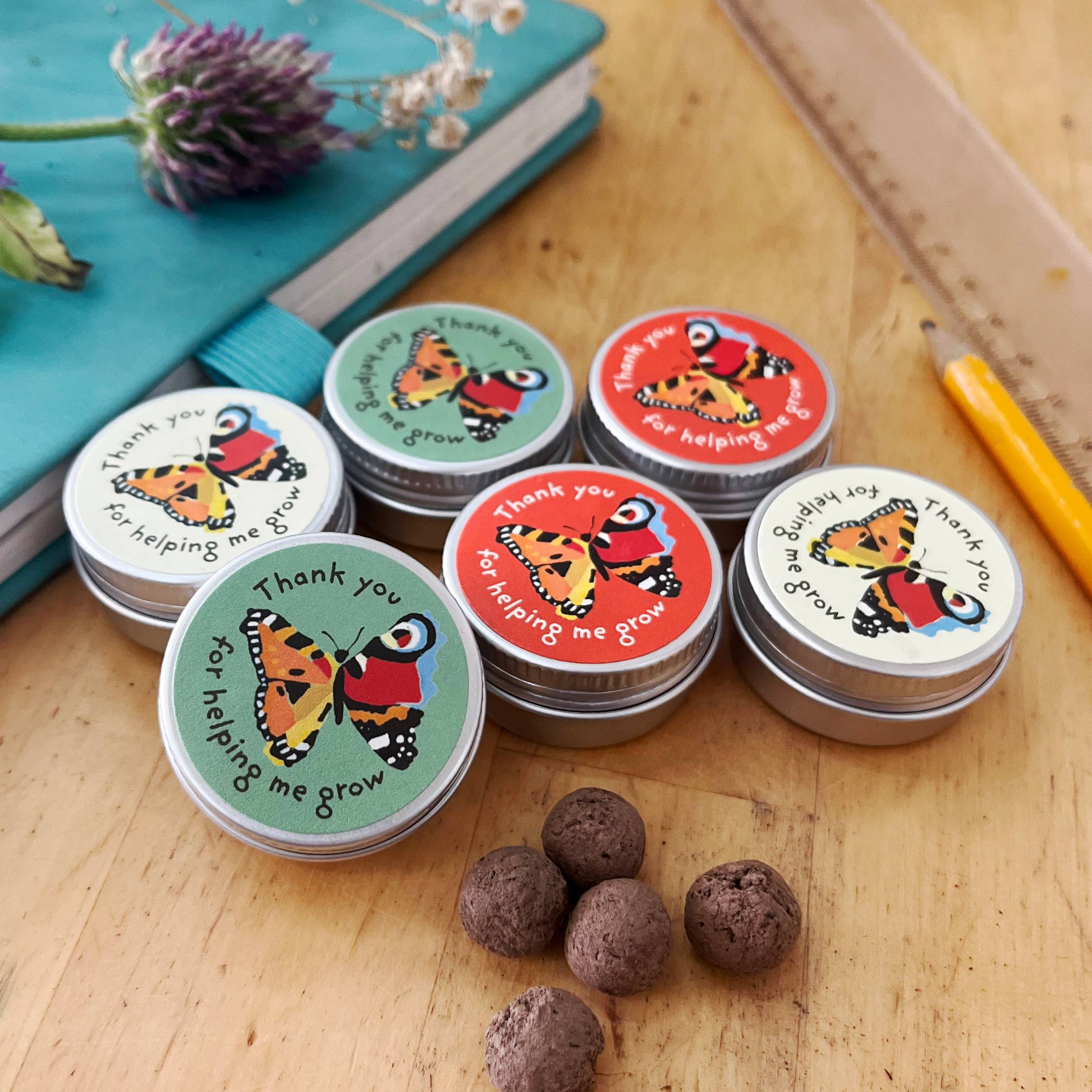 “Thank You For Helping Me Grow” Seedball Tin - Green