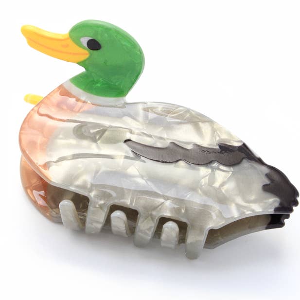 Pearlescent duck shaped clamp 6cm