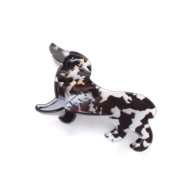Dapple dachshund dog shaped clamp