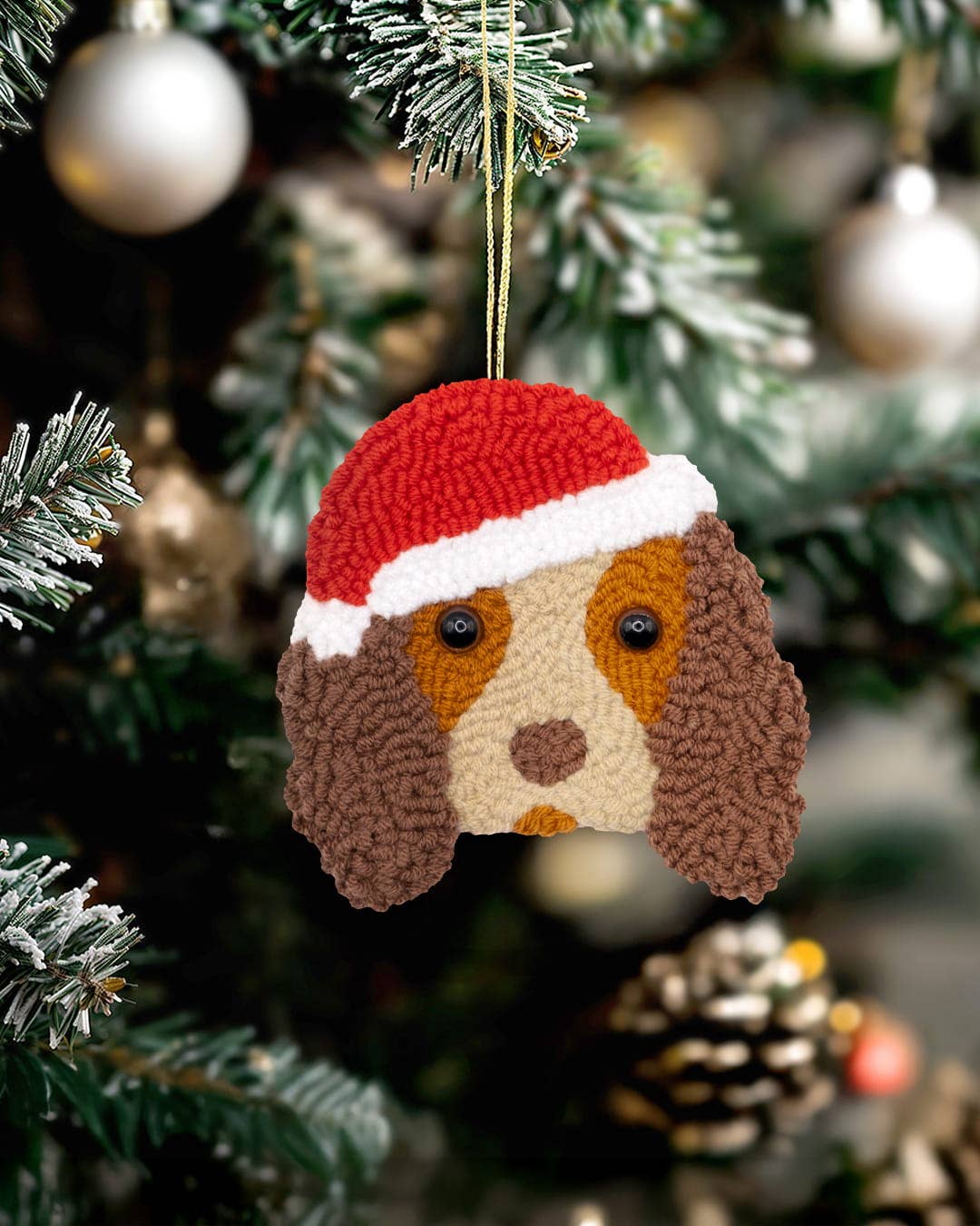 Punch Needle Cocker Spaniel Ornament