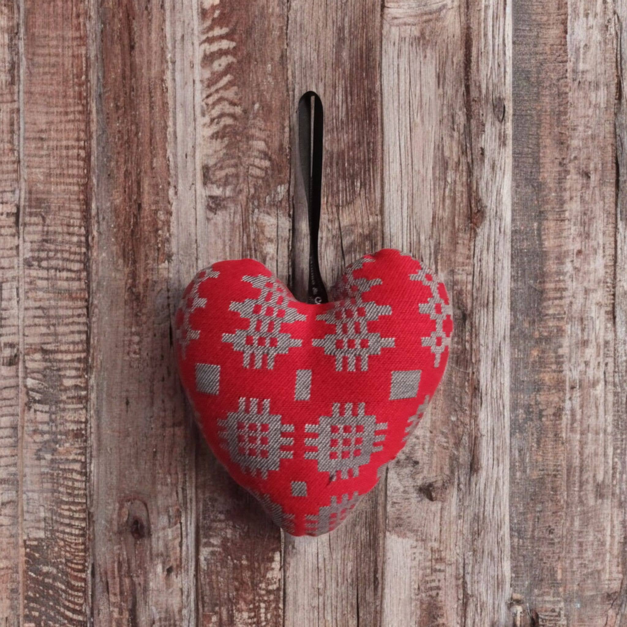 Fabric heart Hanging decoration: Pigeon Blue