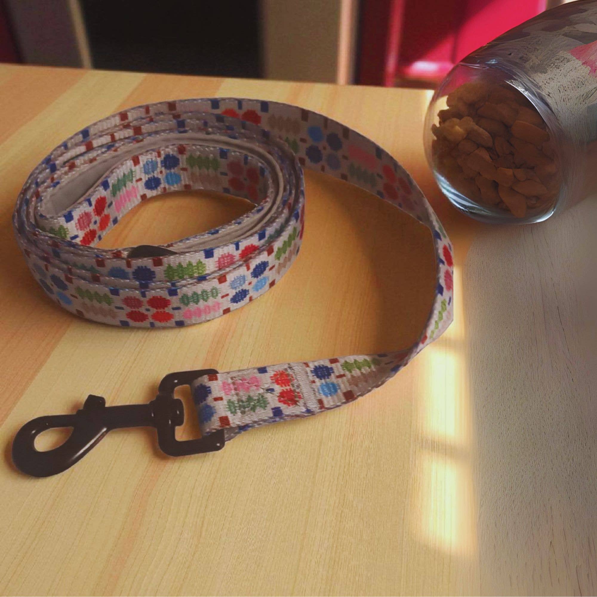Multi coloured Welsh tapestry Design Dog leads