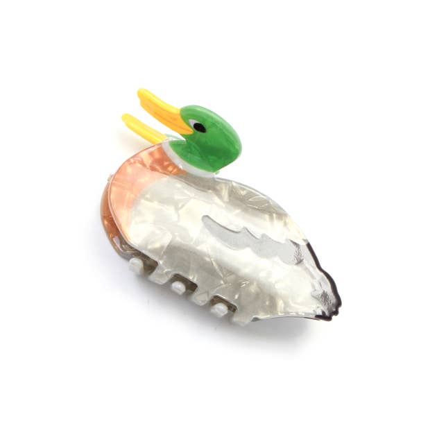 Pearlescent duck shaped clamp 6cm